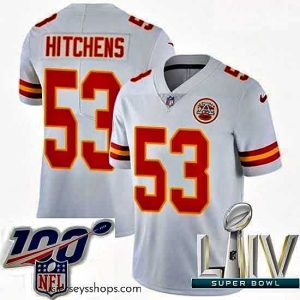Stunning 2020 Super Bowl LIV Nike Kansas City Chiefs #53 Anthony Hitchens White Vapor Untouchable Limited Player NFL Jersey