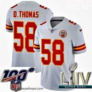 Breathtaking 2020 Super Bowl LIV Nike Kansas City Chiefs #58 Derrick Thomas White Vapor Untouchable Limited Player NFL Jersey