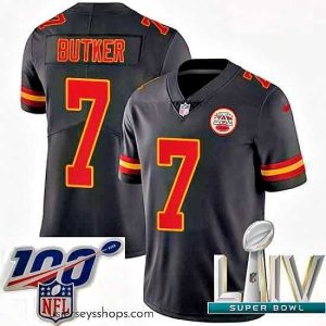 Breathtaking 2020 Super Bowl LIV Nike Kansas City Chiefs #7 Harrison Butker Limited Black Rush Vapor Untouchable NFL Jersey