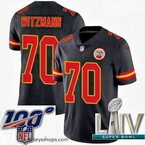 Alluring 2020 Super Bowl LIV Nike Kansas City Chiefs #70 Bryan Witzmann Limited Black Rush Vapor Untouchable NFL Jersey