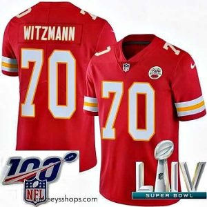 Captivating 2020 Super Bowl LIV Nike Kansas City Chiefs #70 Bryan Witzmann Red Team Color Vapor Untouchable Limited Player NFL Jersey