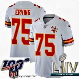 Captivating 2020 Super Bowl LIV Nike Kansas City Chiefs #75 Cameron Erving White Vapor Untouchable Limited Player NFL Jersey