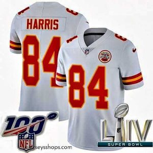 Sensational 2020 Super Bowl LIV Nike Kansas City Chiefs #84 Demetrius Harris White Vapor Untouchable Limited Player NFL Jersey