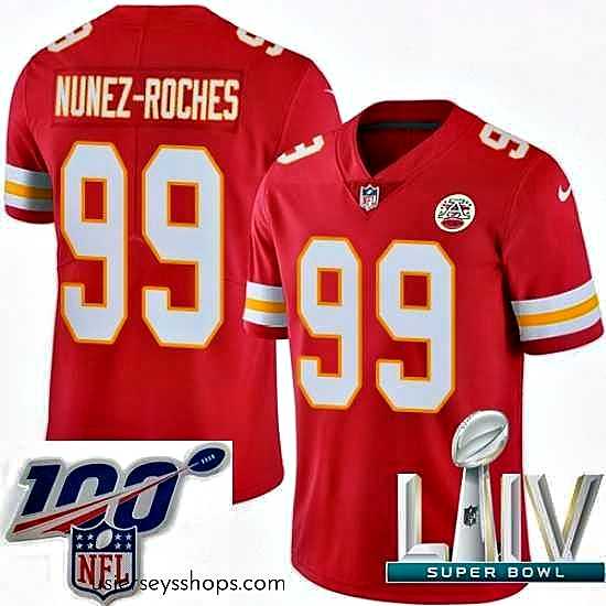 Breathtaking 2020 Super Bowl LIV Nike Kansas City Chiefs #99 Rakeem Nunez-Roches Red Team Color Vapor Untouchable Limited Player NFL Jersey