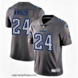 Exquisite #24 Limited Chidobe Awuzie Gray Static Nike NFL Jersey Dallas Cowboys Vapor Untouchable