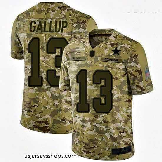 Sensational Cowboys #13 Michael Gallup Camo Stitched Football Limited 2018 Salute to Service Jersey