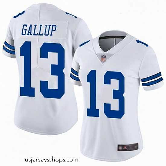 Glamorous Cowboys #13 Michael Gallup White Stitched Football Vapor Untouchable Limited Jersey