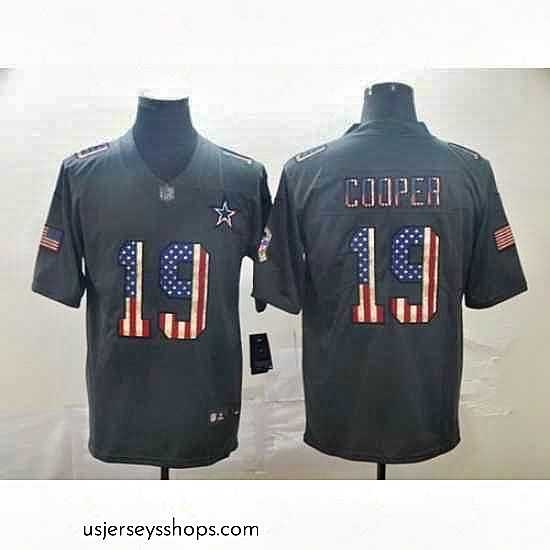 Sensational Cowboys 19 Amari Cooper 2019 Salute To Service USA Flag Fashion Limited Jersey