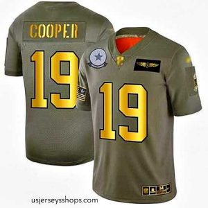 Magnificent Cowboys 19 Amari Cooper Camo Gold Stitched Football Limited 2019 Salute To Service Jersey