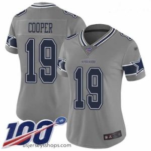 Captivating Cowboys #19 Amari Cooper Gray Stitched Football Limited Inverted Legend 100th Season Jersey
