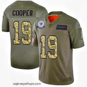 Glamorous Cowboys 19 Amari Cooper Olive Camo Stitched Football Limited 2019 Salute To Service Jersey