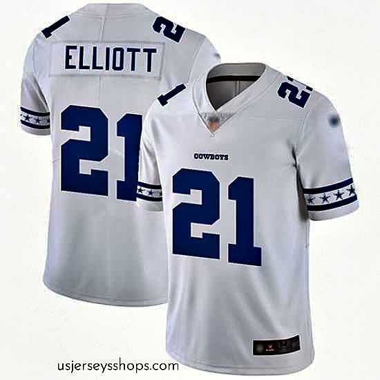 Alluring Cowboys 21 Ezekiel Elliott White Mens Stitched Football Limited Team Logo Fashion Jersey