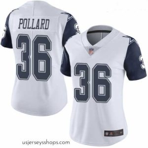 Glamorous Cowboys #36 Tony Pollard White Stitched Football Limited Rush Jersey