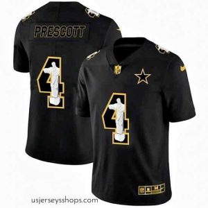 Exquisite Cowboys 4 Dak Prescott Black Jesus Faith Edition Limited Jersey