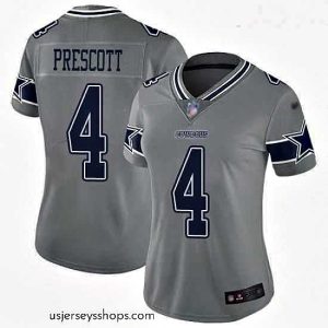 Breathtaking Cowboys #4 Dak Prescott Gray Stitched Football Limited Inverted Legend Jersey