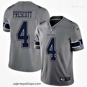 Glamorous Cowboys #4 Dak Prescott Gray Stitched Football Limited Inverted Legend Jersey