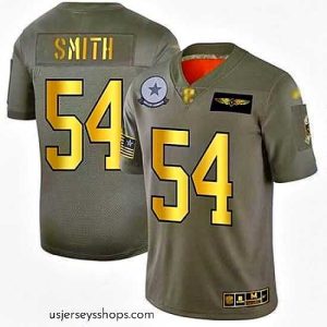 Stunning Cowboys 54 Jaylon Smith Camo Gold Stitched Football Limited 2019 Salute To Service Jersey