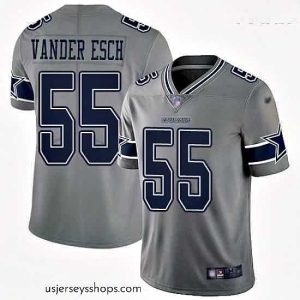 Captivating Cowboys #55 Leighton Vander Esch Gray Stitched Football Limited Inverted Legend Jersey