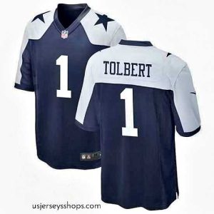 Magnificent Dallas Cowboys 1 Jalen Tolbert Thanksgiving Blue Vapor Limited Jersey
