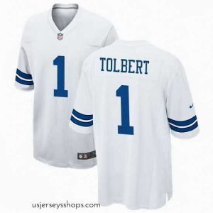 Glamorous Dallas Cowboys 1 Jalen Tolbert White Vapor Limited Jersey