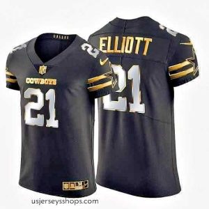 Sensational Dallas Cowboys 21 Ezekiel Elliott Nike Black Edition Vapor Untouchable Elite NFL Jersey