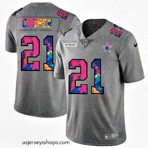 Enchanting Dallas Cowboys 21 Ezekiel Elliott Nike Multi Color 2020 NFL Crucial Catch NFL Jersey Greyheather