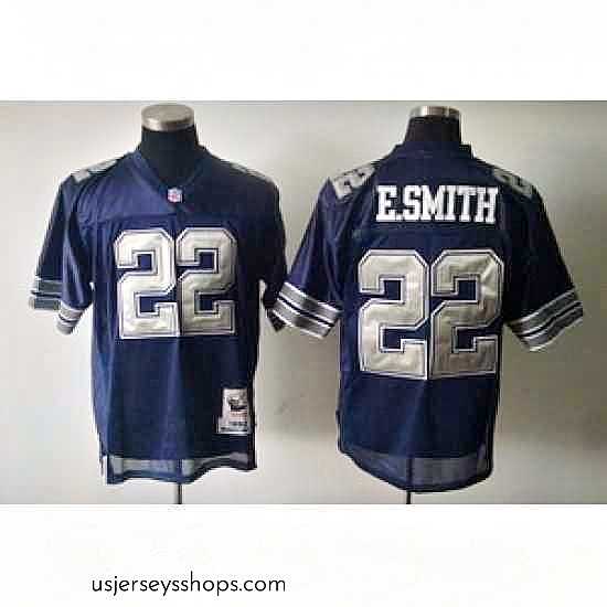 Alluring Dallas Cowboys 22 E.smith throwback blue jerseys