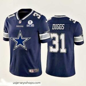 Alluring Dallas Cowboys 31 Trevon Diggs Navy Blue Nike Big Team Logo With Established In 1960 Patch Vapor Limited NFL Jersey