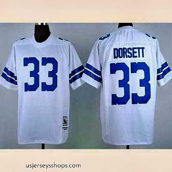 Stunning Dallas Cowboys 33 DORSETT throwback white jersey