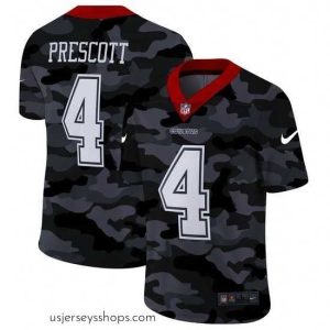 Breathtaking Dallas Cowboys 4 Dak Prescott Nike 2020 Black CAMO Vapor Untouchable Limited Stitched NFL Jersey