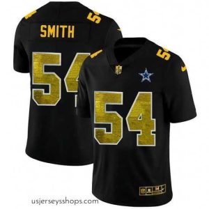 Sensational Dallas Cowboys 54 Jaylon Smith Black Nike Golden Sequin Vapor Limited NFL Jersey