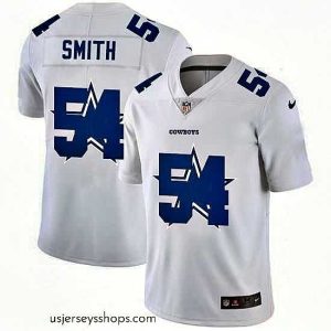 Stellar Dallas Cowboys 54 Jaylon Smith White Nike Team Logo Dual Overlap Limited NFL Jersey