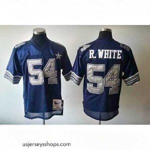 Captivating Dallas Cowboys 54 R.white 1984 Blue M&N Throwback Jerseys