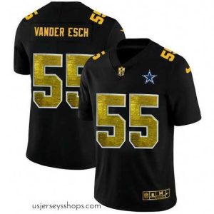 Magnificent Dallas Cowboys 55 Leighton Vander Esch Black Nike Golden Sequin Vapor Limited NFL Jersey
