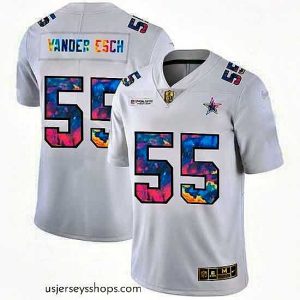 Exquisite Dallas Cowboys 55 Leighton Vander Esch White Nike Multi Color 2020 NFL Crucial Catch Limited NFL Jersey