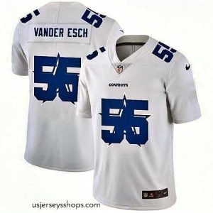 Magnificent Dallas Cowboys 55 Leighton Vander Esch White Nike Team Logo Dual Overlap Limited NFL Jersey
