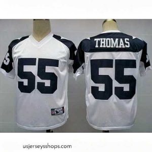 Stellar Dallas Cowboys 55 Thomas White Jerseys Thanksgiving Throwback