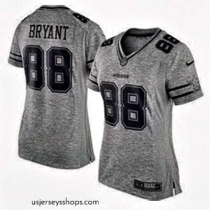 Stellar Dallas Cowboys 88 Bryant Womens Stitched NFL Limited Gridiron Gray Jersey
