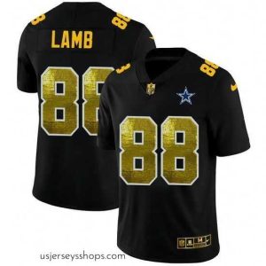 Captivating Dallas Cowboys 88 CeeDee Lamb Black Nike Golden Sequin Vapor Limited NFL Jersey