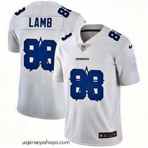 Glamorous Dallas Cowboys 88 CeeDee Lamb White Nike Team Logo Dual Overlap Limited NFL Jersey