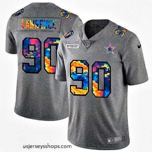 Sensational Dallas Cowboys 90 Demarcus Lawrence Nike Multi Color 2020 NFL Crucial Catch NFL Jersey Greyheather