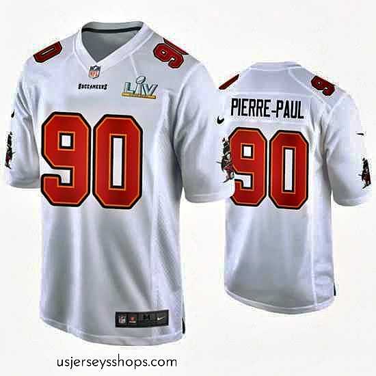 Stellar Jason Pierre Paul Buccaneers White Super Bowl Lv Game Fashion Jersey