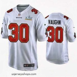 Breathtaking Ke'Shawn Vaughn Buccaneers White Super Bowl Lv Game Fashion Jersey