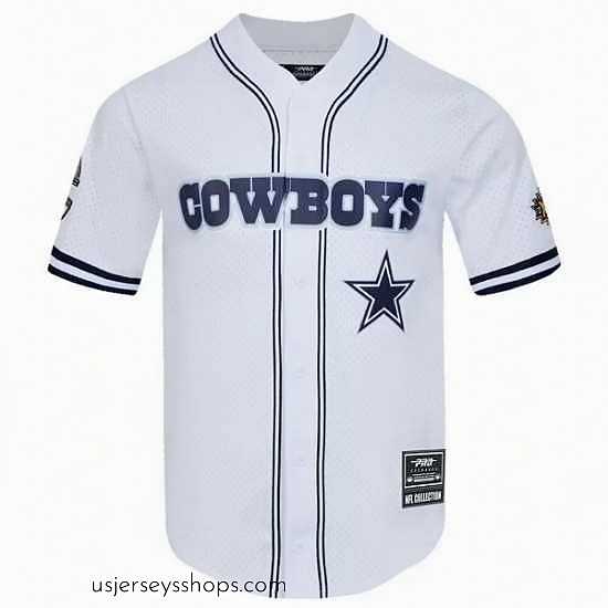 Magnificent NFL DALLAS COWBOYS LOGO CLASSIC MESH BUTTON UP SHIRT White