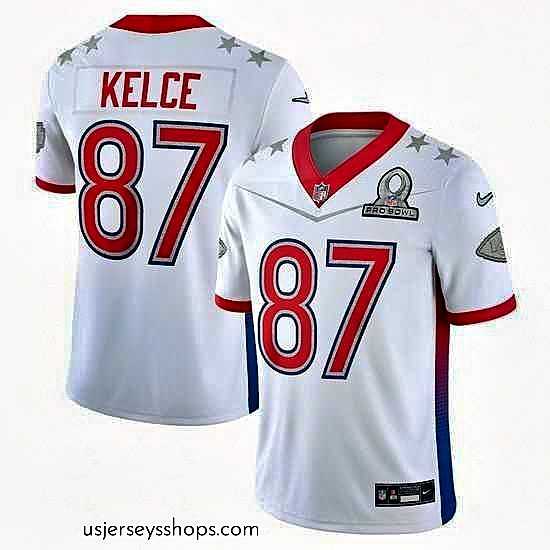 Magnificent 2022 NFL Pro Bowl Kansas City Chiefs 87 Travis Kelce AFC White Jersey