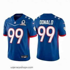 Stellar 2022 NFL Pro Bowl Los Angeles Rams #99 Aaron Donald NFC Blue Jersey