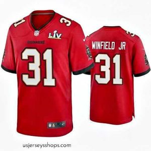 Stunning Antoine Winfield Jr. Buccaneers Red Super Bowl Lv Game Jersey