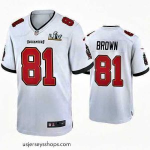 Sensational Antonio Brown Buccaneers White Super Bowl Lv Game Jersey