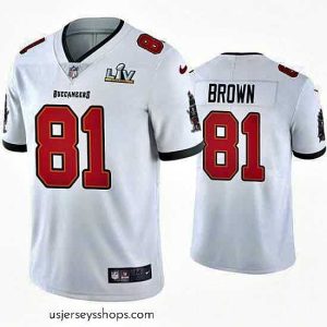 Stunning Antonio Brown Buccaneers White Super Bowl Lv Vapor Limited Jersey