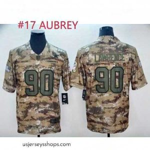 Captivating Cowboys #17 AUBREY Salute To Service Stitched Jersey